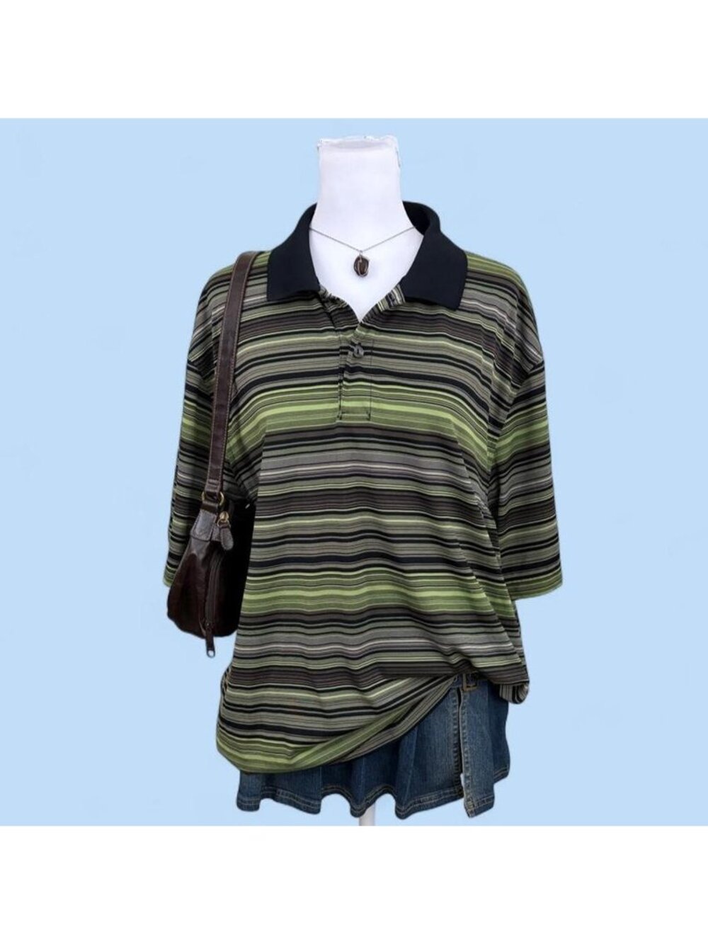 striped sporty golf shirt